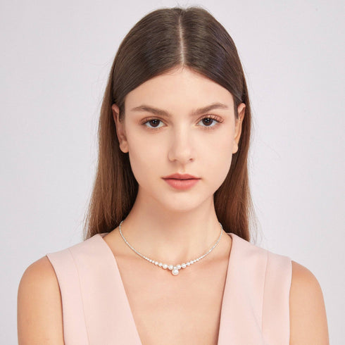 Pearl Pendant Silver Shards Necklace - House Of Pearls